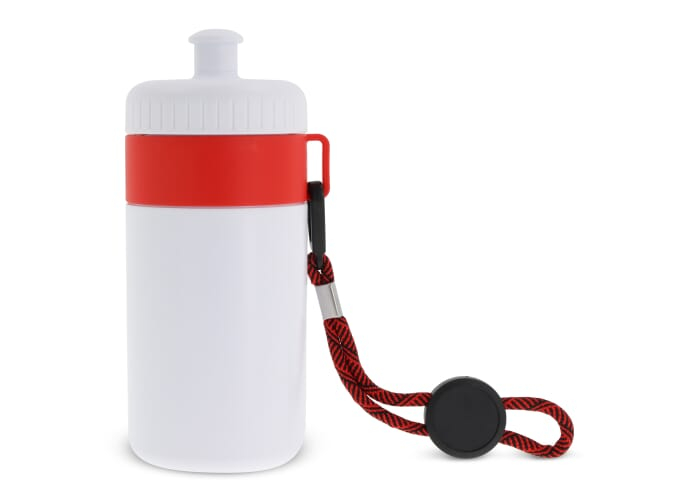 Bidon sport promotionnel 500 ml Blanc / Rouge